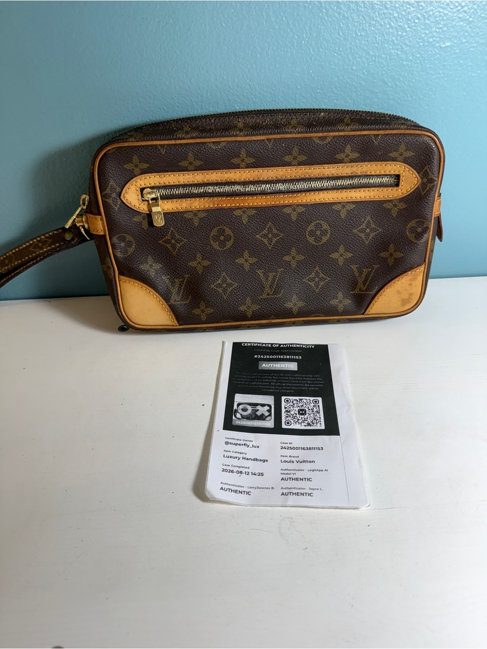 Authentic Louis Vuitton Marly Dragonne GM Clutch